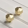 Poignée hexagonale laiton massif brossée dorée moderne… – vue 3
