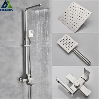 Mélangeurs de douche de luxe robinet Nickel brossé douche de pluie…