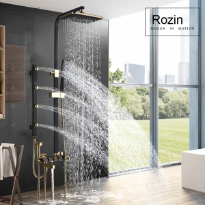 HOShower-Ensemble de jets de massage corporel, système de douche, bain de pluie, robinet de centre commercial, pulvérisateur de bidet, bec à percussion pour la tête HOShower-Ensemble de jets de massage corporel, système de douche, bain de pluie, robinet de centre commercial, pulvérisateur de bidet, bec à percussion pour la tête