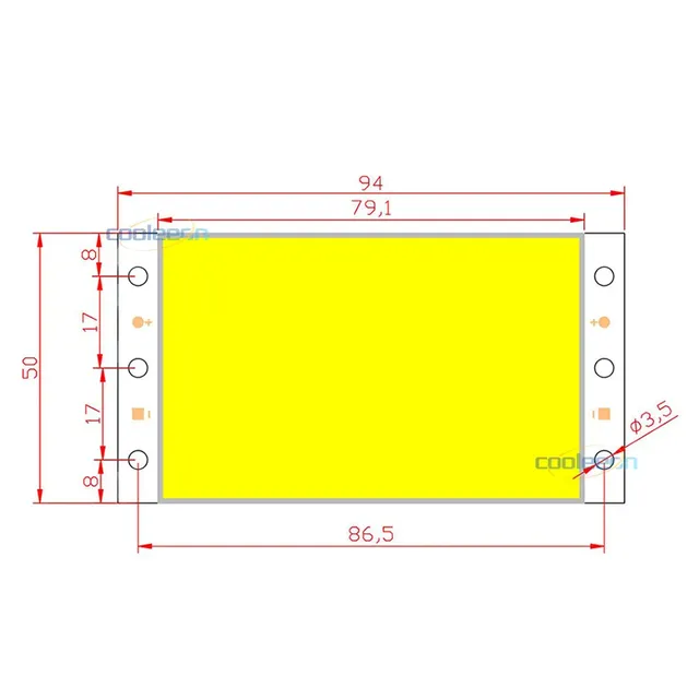 94x50mm 15W COB panneau lumineux LED lampe DC 12V ultral… – vue 2