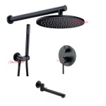 HOBuilt-Système de douche mural en laiton, finition noire 256, 3 fonctions dissimulées, douche pluie 8 « , Smesiteli