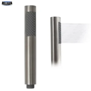 Pomme de douche à main en acier inoxydable brossé, tuyau de douche de 1.5 mètre, support mural