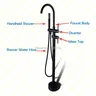 Robinet de baignoire autoportant noir mat – vue 4