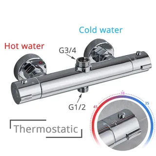 Ensemble de robinets de douche thermostatiques chromés
