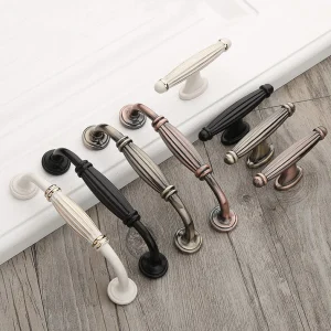 Poignées de meubles classiques européens, armoires de cuisine, petits boutons de porte, tiroir, armoire, commode, refroidisseur de vin