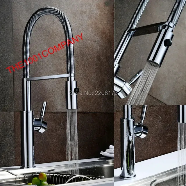 Robinet de cuisine poli Chrome argent mitigeur extractible – vue 6
