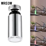 LED robinet d&rsquo;eau lumière colorée changeante lueur pomme de douche robinet de cuisine lumière capteur de température pour cuisine salle de bains grue