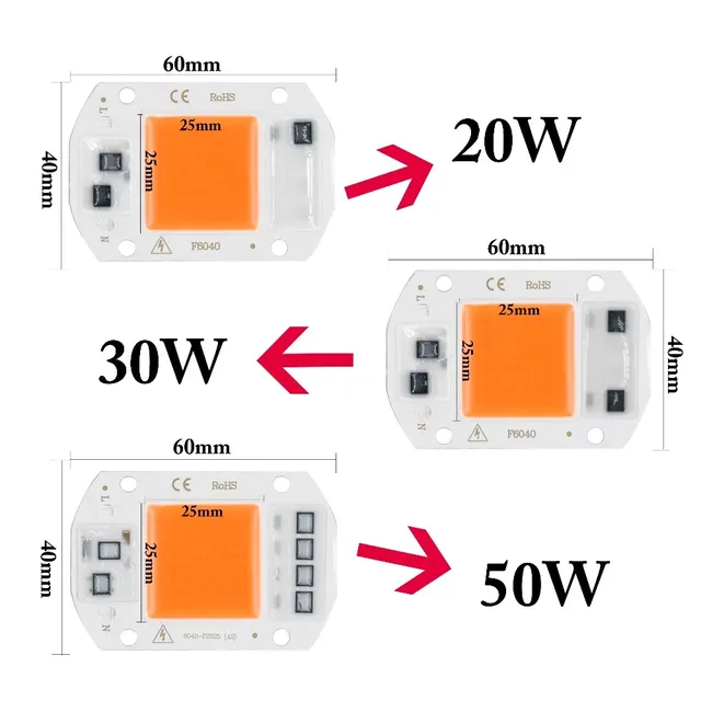 Ampoule LED COB AC110V/AC220V 5W 10W 20W 30W 50W – vue 3