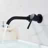 Robinet de cuisine de salle de bains mural noir mat – vue 2