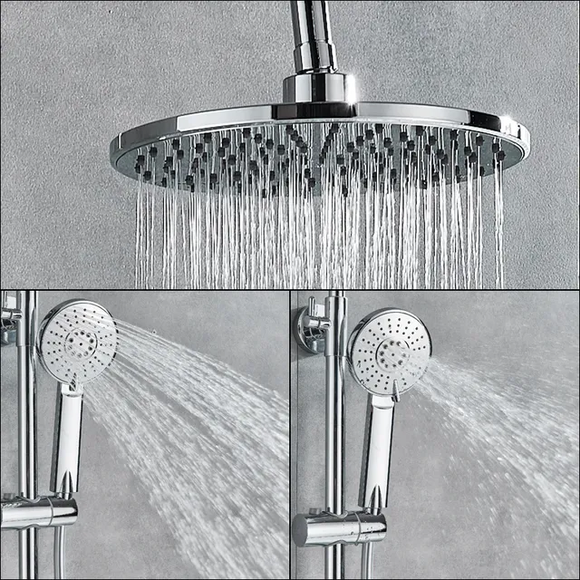Colonne douche murale thermostatique chrome pluie plate… – vue 2
