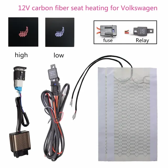 Kit chauffage siège compatible Golf 12V commutateur…