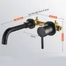 Robinet de cuisine de salle de bains mural noir mat – vue 5