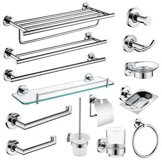 Ensemble accessoires bains muraux acier inoxydable SUS304 chromé…