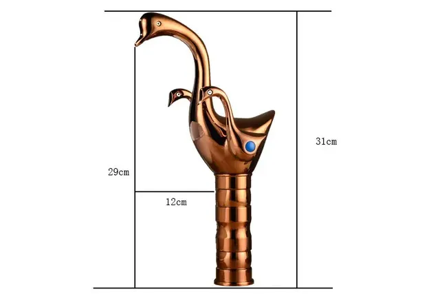 Robinet lavabo mitigeur vasque haut design cygne laiton… – vue 7