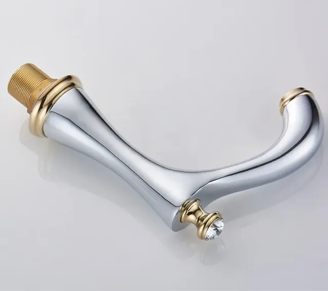 Robinets de lavabo en laiton poli Chrome or – vue 5