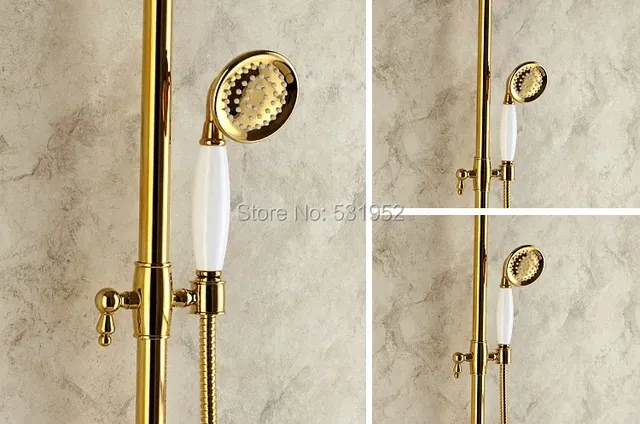 Pommeau de douche à main en laiton finition or PVD-TI – vue 4