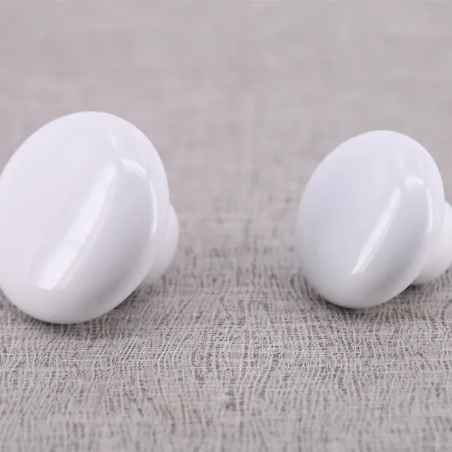 Bouton d'armoire en céramique blanche – vue 2