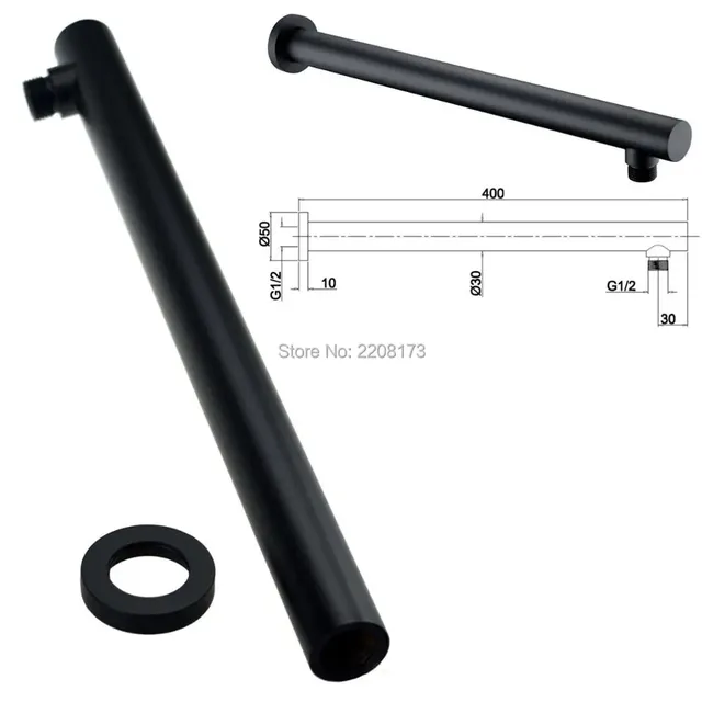 Système douche mural encastré contemporain noir mat… – vue 3
