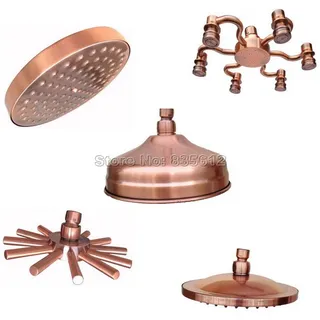 Pommeau douche effet pluie cuivre rouge antique rond tête grande…