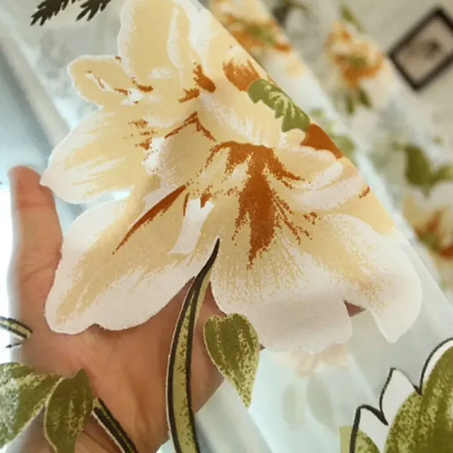 Rideaux de fenêtre en tulle beige violet – vue 6