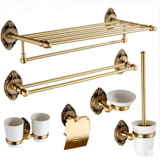 Ensemble d'accessoires de salle de bain en laiton – vue 2