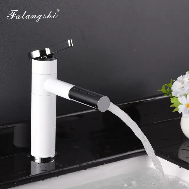 Robinet de lavabo de salle de bains blanc – vue 4