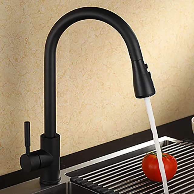 Pommeau extractible pulvérisateur évier cuisine noir mat… – vue 5