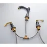 Robinets de lavabo en laiton poli Chrome or – vue 7