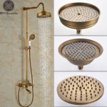 Ensemble de douche de bain mural, pommeau de douche en laiton, robinet de centre commercial avec douchette, luxe, 8 po