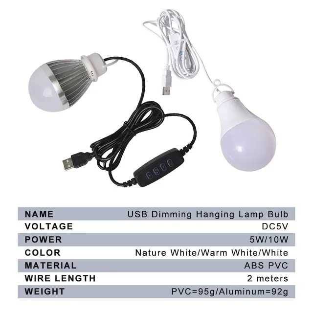 Ampoule LED USB à intensité variable – vue 6