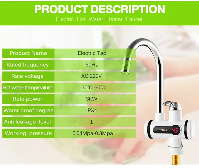 Robinet mitigeur électrique instantané trois mille watts… – vue 4