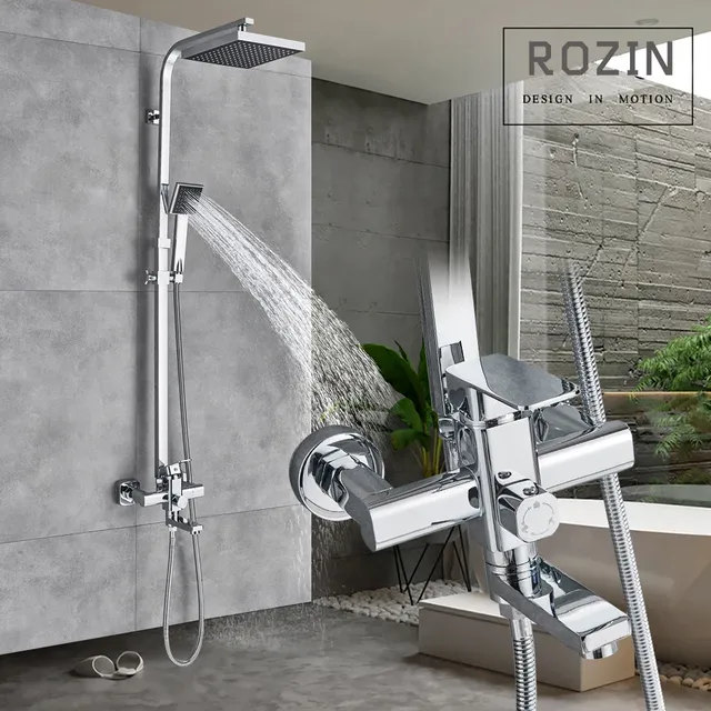 Pommeau de douche à effet pluie noir – vue 2