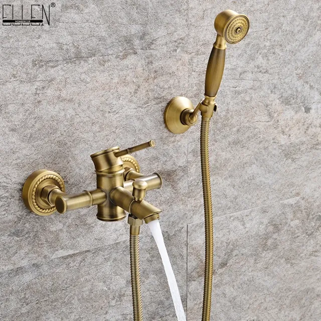 Ensemble de robinets de bain-douche en bambou – vue 4