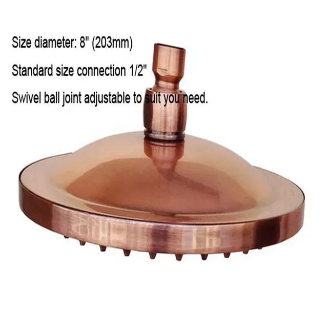 Pommeau douche effet pluie cuivre rouge antique rond… – vue 4