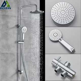 Colonne douche murale thermostatique chrome pluie plate douchette main…