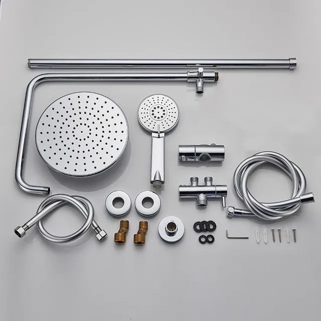 Colonne douche murale thermostatique chrome pluie plate… – vue 6