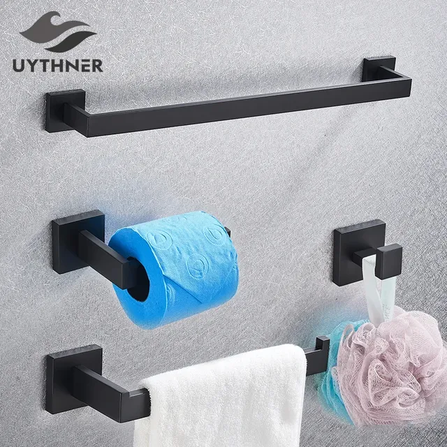 Ensemble de matériel de salle de bain noir