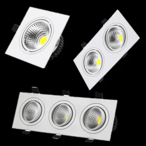 Spot Lumineux LED Carré à Intensité Réglable de 7W, 9W, 12W, 15W, 35W et 220/110V, Luminaire de Plafond avec Illustration Spot Lumineux LED Carré à Intensité Réglable de 7W, 9W, 12W, 15W, 35W et 220/110V, Luminaire de Plafond avec Illustration