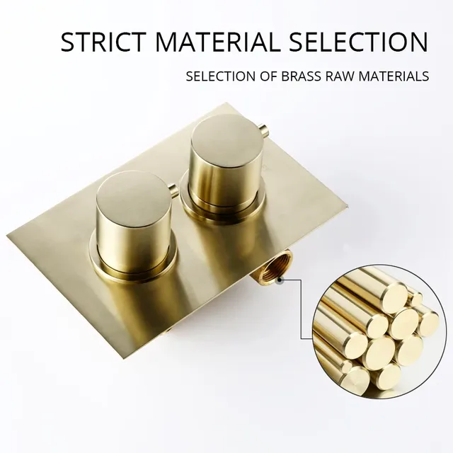 Bursh-Ensemble de douche thermostatique doré – vue 4