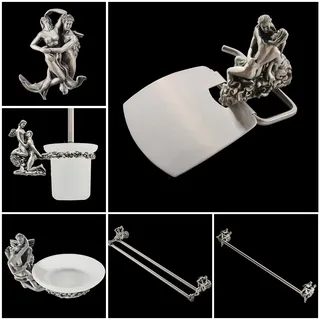 Ensemble accessoires salle bain mural baroque romantique alliage…