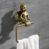 Ensemble d&rsquo;accessoires HOHardware en bronze antique, anneau porte-serviettes, crochet pour peignoir, porte-papier hygiénique, porte-brosse pour toilettes, 0782