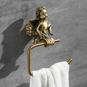 Ensemble d&rsquo;accessoires HOHardware en bronze antique, anneau porte-serviettes, crochet pour peignoir, porte-papier hygiénique, porte-brosse pour toilettes, 0782