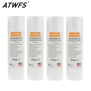ATWFS filtre purificateur d&rsquo;eau 5 microns 4×10 « ppf filtre sédiments cartouche de filtre à eau (4 pièces) pré-filtres d&rsquo;aquarium