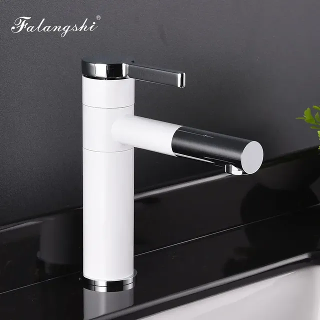 Robinet de lavabo de salle de bains blanc – vue 5