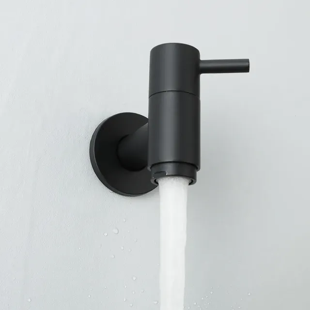 Robinet de lavabo mural en laiton massif – vue 3