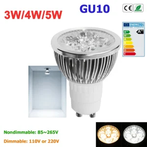 Ampoules LED GU10 super lumineuses, projecteurs LED à intensité variable, lampes blanches naturelles chaudes et froides, 3W, 4W, 5W, 110V, 220V, 1PC