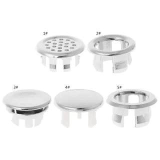 Anneau débordement lavabo plastique chromé rond clips fixation sans…