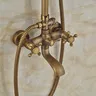 Ensemble douche bain mural laiton antique pommeau pluie… – vue 4