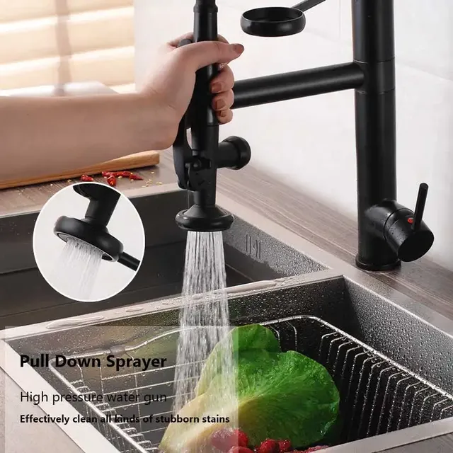 Robinet de cuisine extractible à ressort monté sur le pont – vue 2