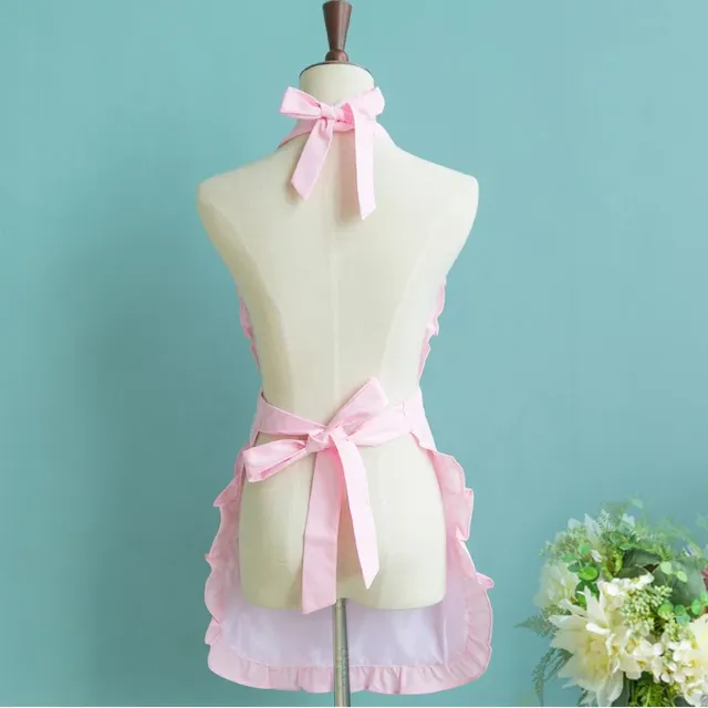 Tablier féminin vintage volants court encolure dos nu… – vue 2